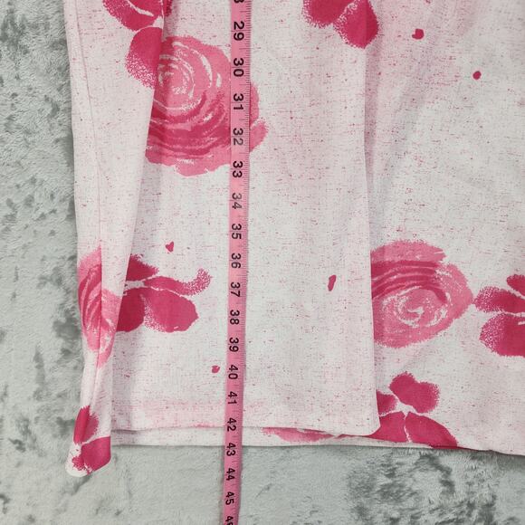 Vintage 80s Kings Row Dress Womens 11/12 Pink Floral Belted Peplum Short Sleeves - Picture 11 of 12